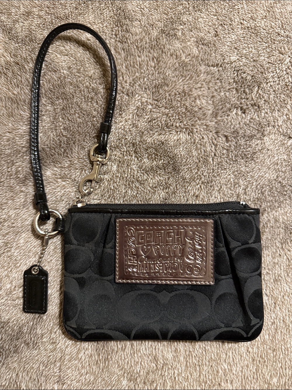 Black Coach Poppy Wristlet